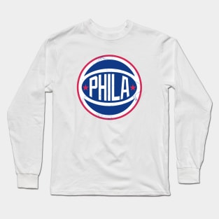 Phila Retro Ball - White Long Sleeve T-Shirt